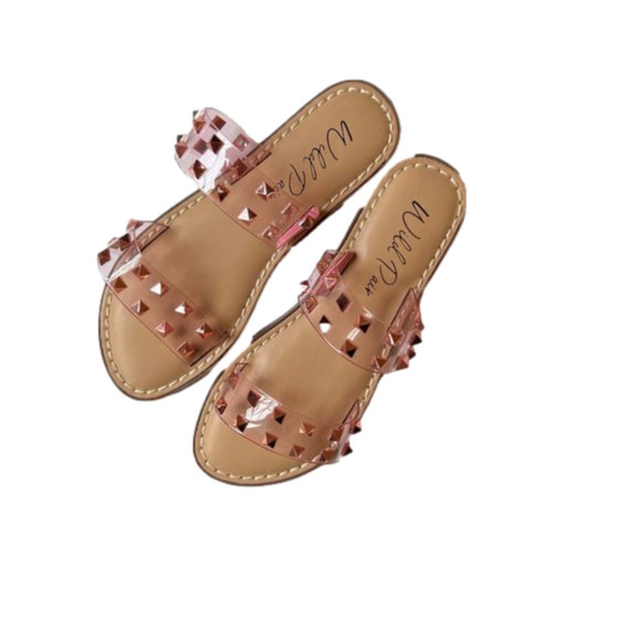 Wild Pair Pink Studded Ginnie Slip On Sandals Y2k - 90s' - NEW Size 6.5 - Picture 5 of 5